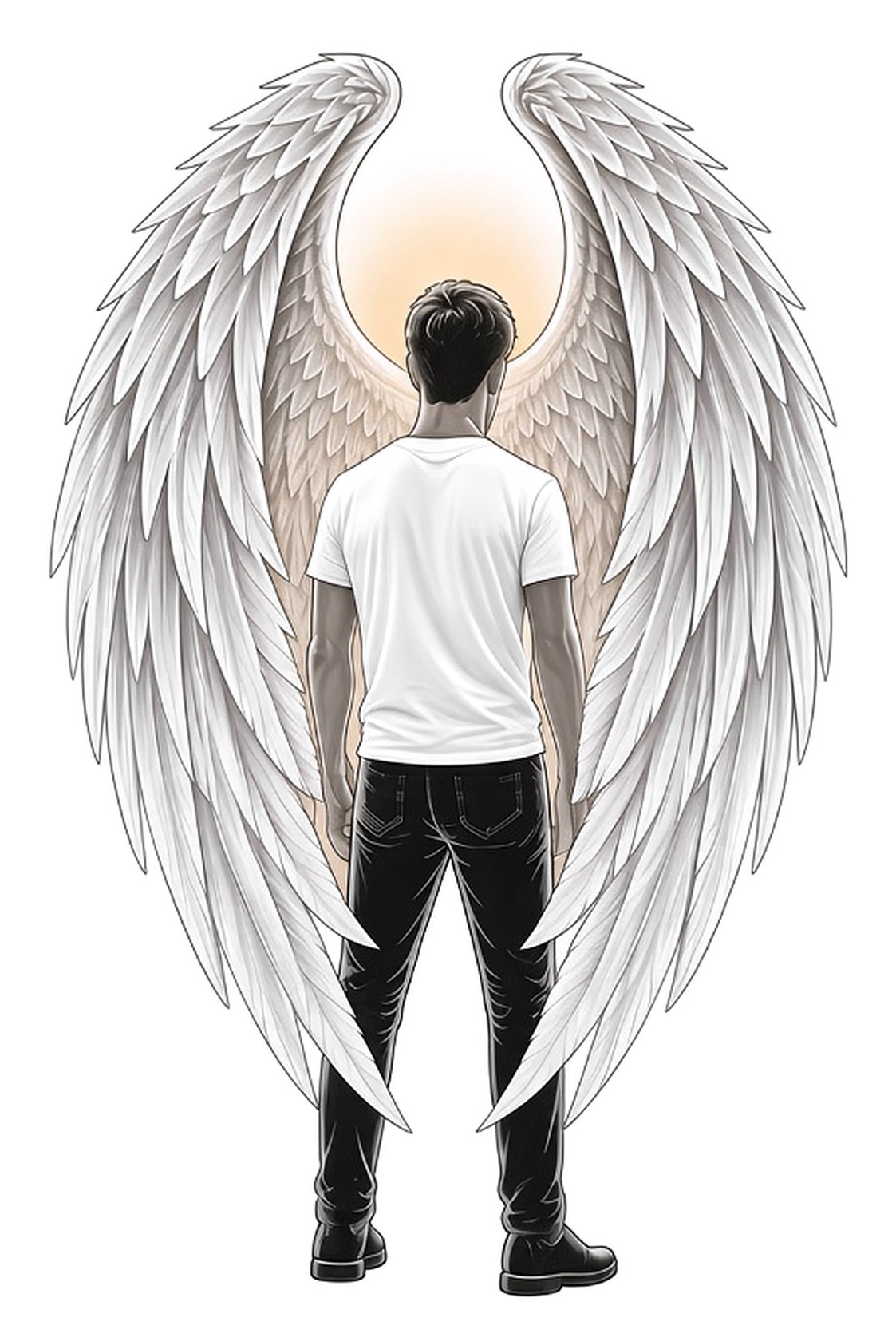Archangel Michael wings back print