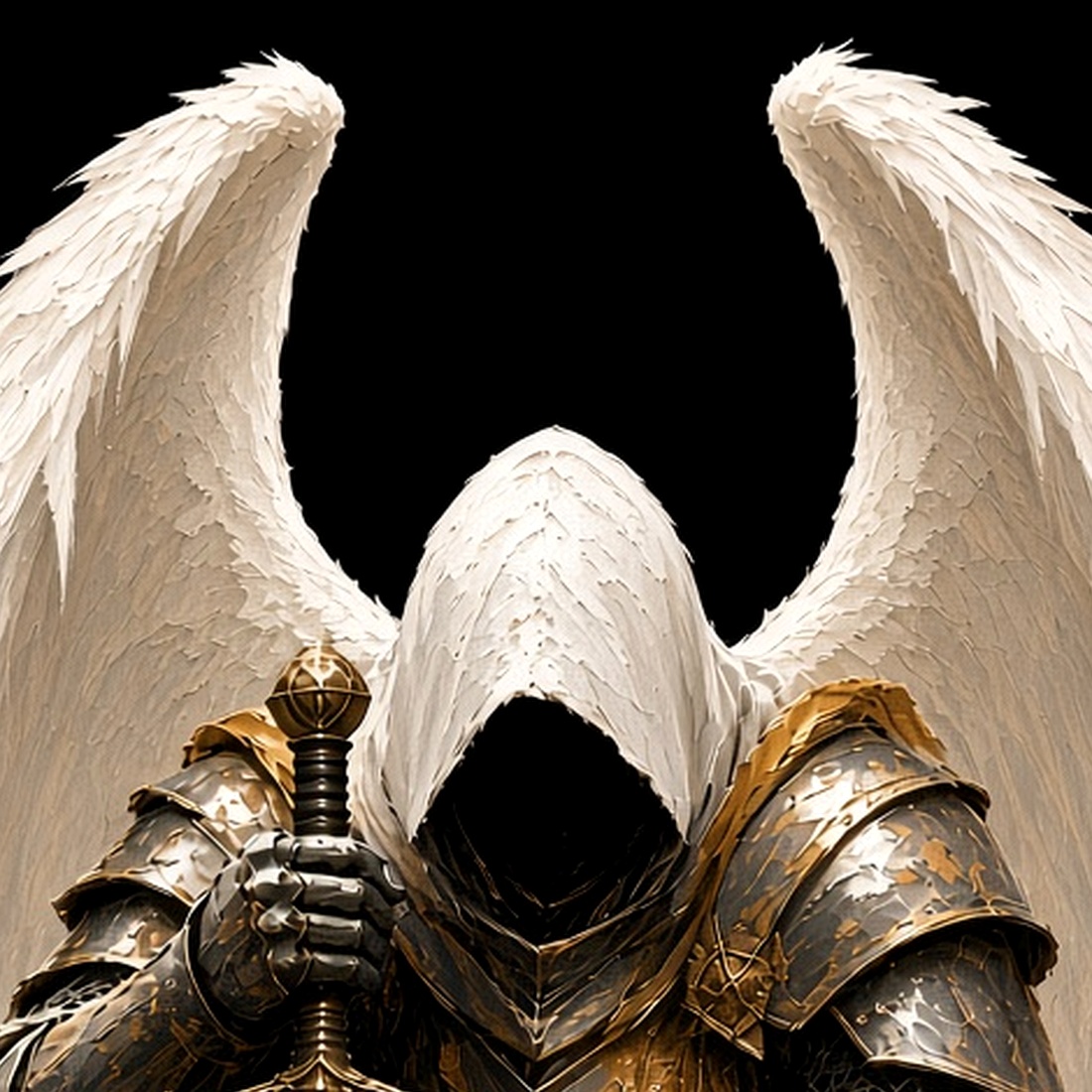 hooded face & armour